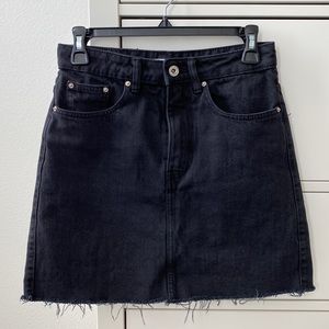 Zara Black Denim Mini Skirt